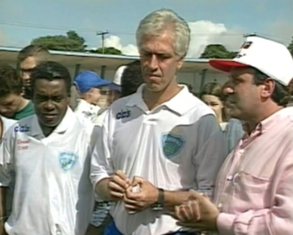 Nuno Leal Maia ao lado de Romeu Evaristo no Londrina — Foto: CEDOC/RPC