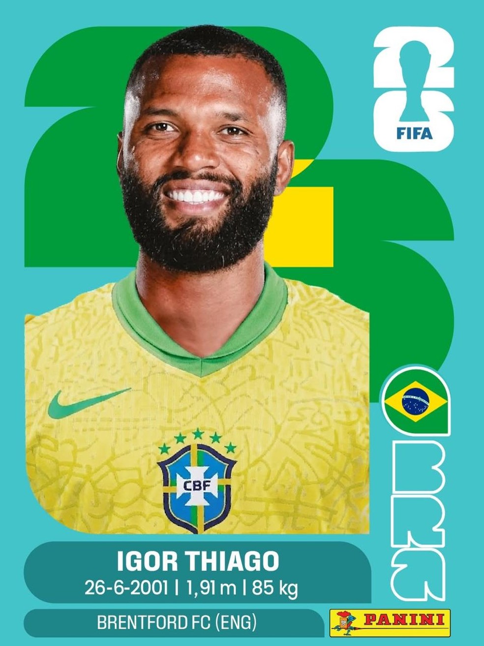 Figurinha de Igor Thiago no álbum da Copa — Foto: Reprodução