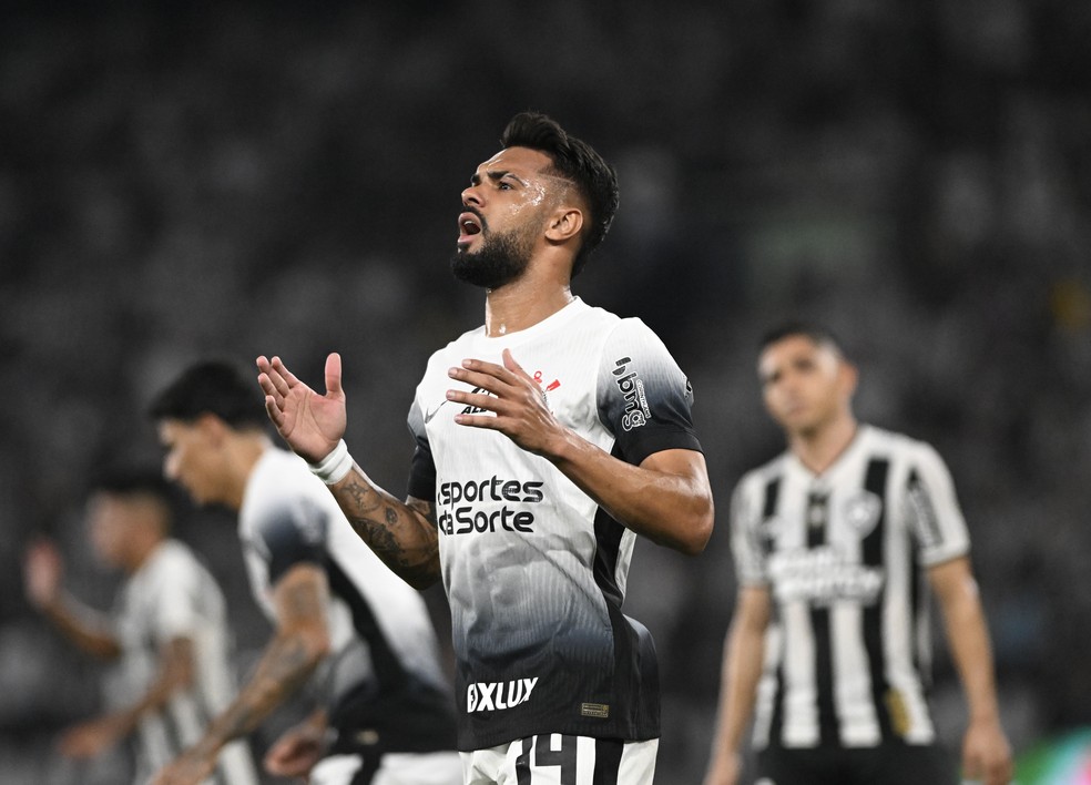 Raniele lamenta lance em Botafogo x Corinthians — Foto: André Durão