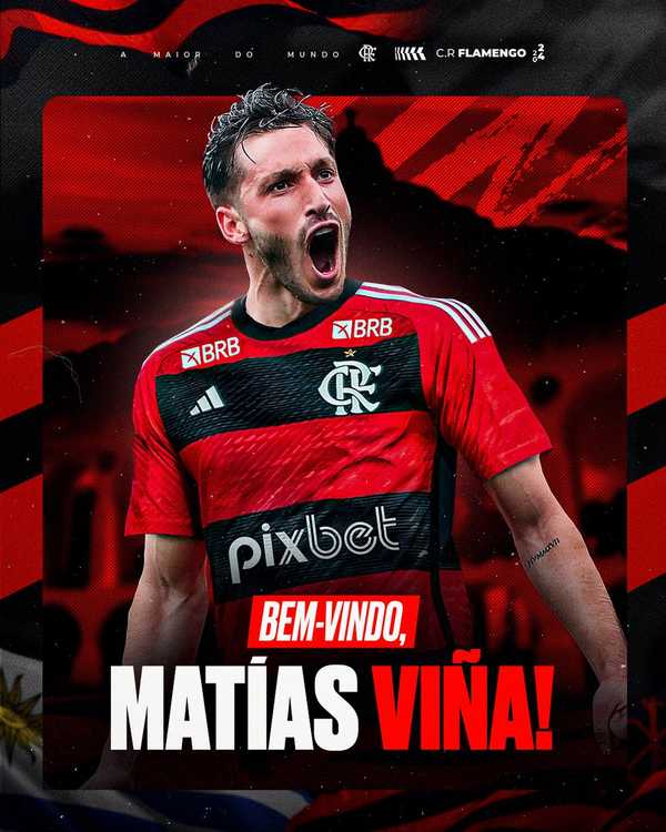 Flamengo anuncia a contratação do lateral-esquerdo Viña