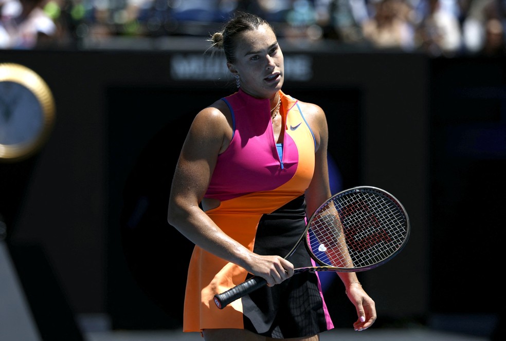 Sabalenka em ação pela segunda rodada do Australian Open — Foto: Reuters