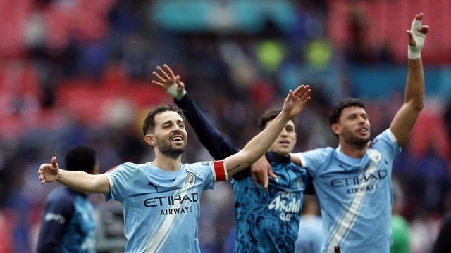 Bernardo Silva se despede do Manchester City com o título da Copa da Inglaterra
