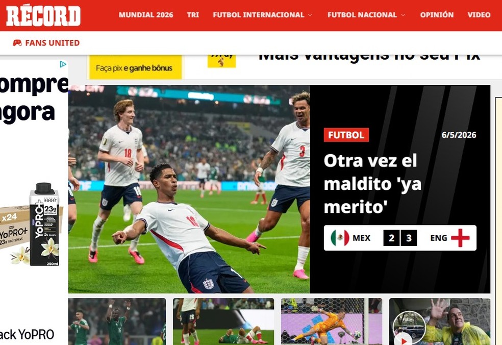 Record lamenta eliminação do México