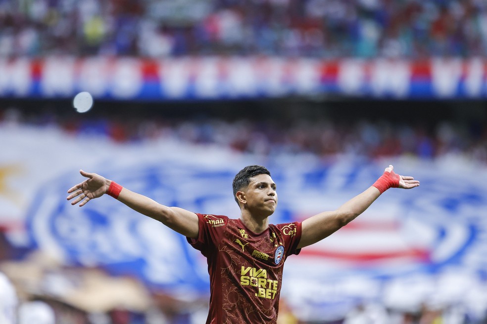 Erick Pulga comemora em Bahia x Vasco  Foto: Rafael Rodrigues / EC Bahia