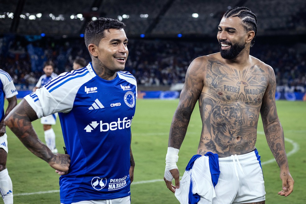 Dudu e Gabigol em jogo do Cruzeiro — Foto: Gustavo Aleixo/Cruzeiro