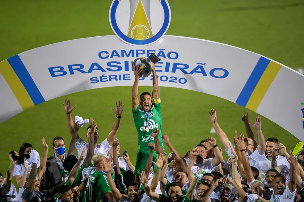 Chapecoense campeã da Série B na Arena Condá em 2020 — Foto: Liamara Polli