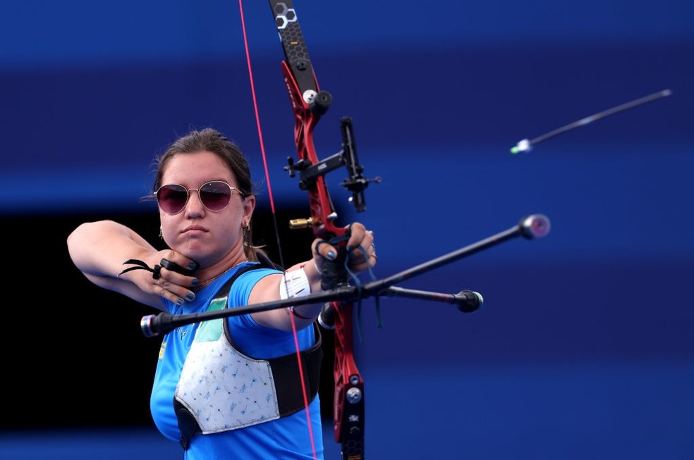 Ana Luiza Caetano, Tiro com arco, Jogos Olímpicos de Paris — Foto: Alex Pantling/Getty Images