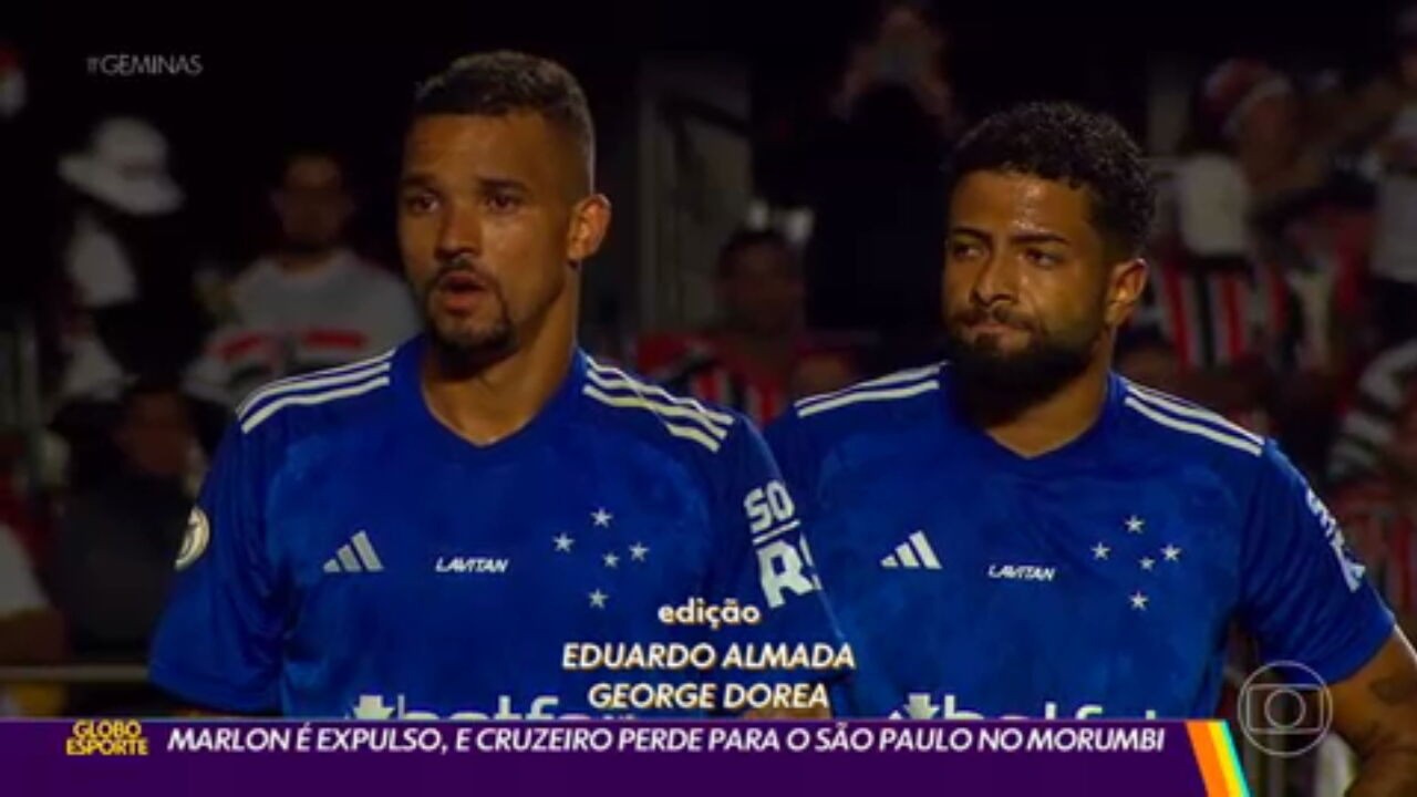 Marlon é expulso, e Cruzeiro perde pro São Paulo no Morumbi