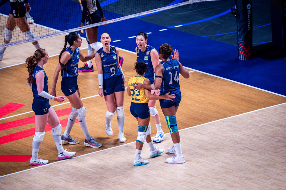 Brasil x Itália, Liga das Nações Feminina de vôlei — Foto: Volleyball World