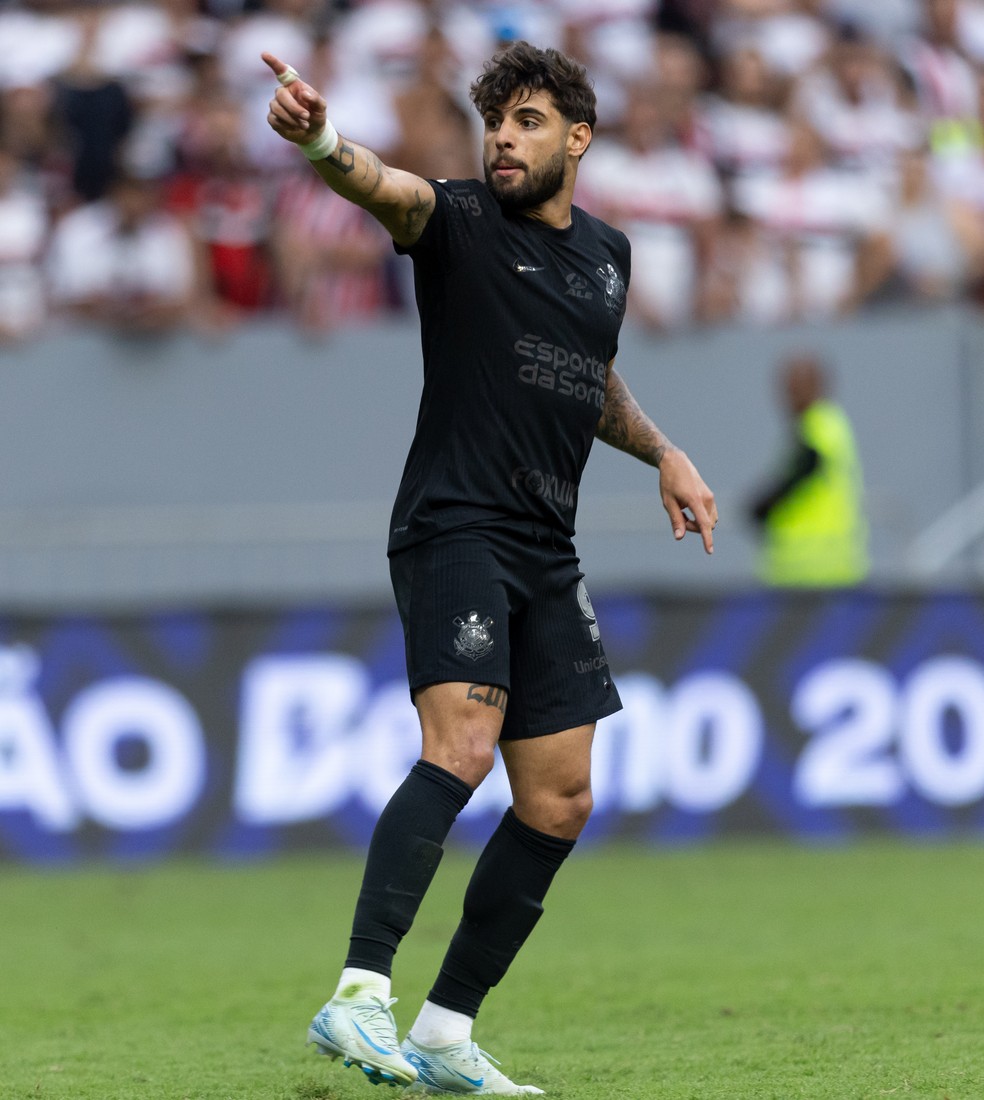 Yuri Alberto comemora gol do Corinthians sobre o São Paulo — Foto: Rodrigo Coca / Ag.Corinthians