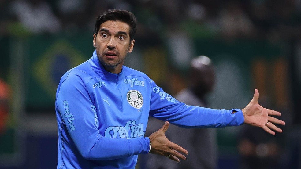 Abel Ferreira em Palmeiras x Barcelona-EQU pela Libertadores — Foto: Cesar Greco/Palmeiras