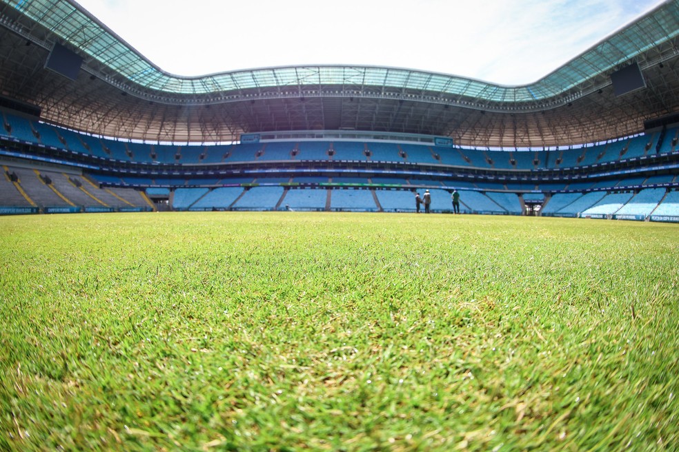 Novo gramado da Arena do Grêmio — Foto: Lucas Uebel/Divulgação Grêmio
