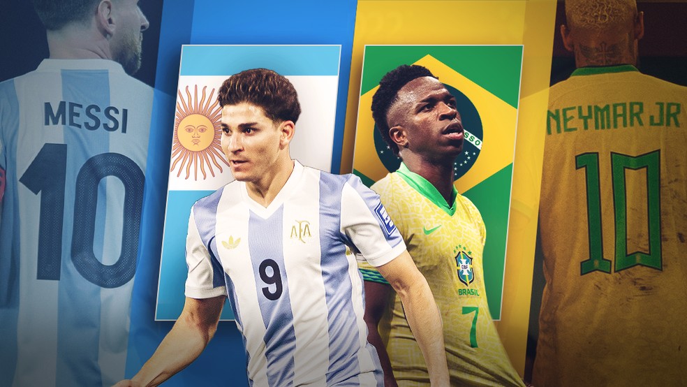 Brasil e Argentina se enfrentam sem Messi e Neymar — Foto: Infoesporte