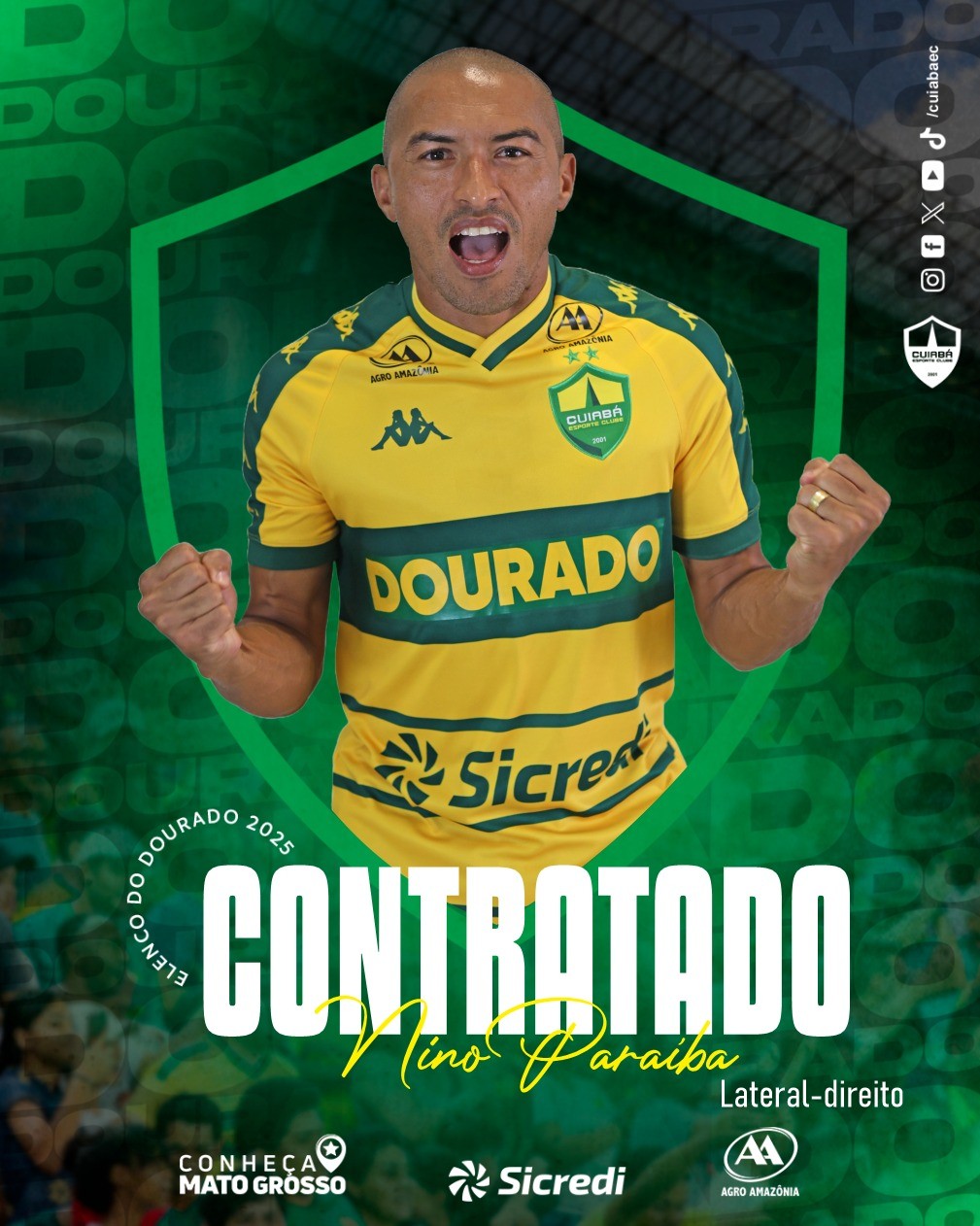 Cuiabá oficializa a contratação do lateral-direito Nino Paraíba