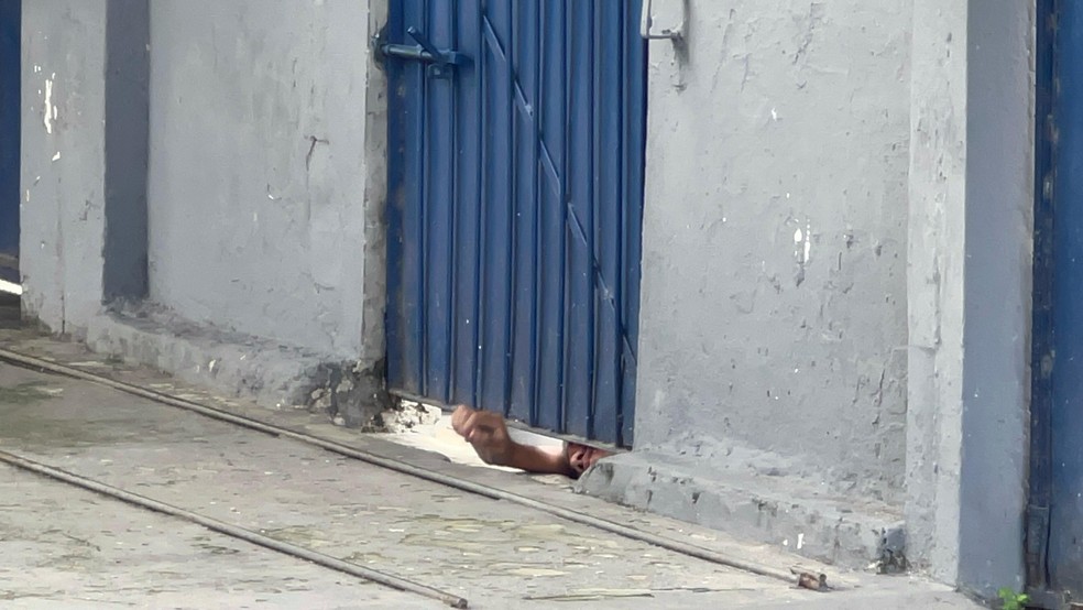 Torcedor arranja jeito inusitado de falar com jogadores do Flamengo — Foto: Letícia Marques / ge