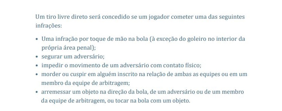 Livro da regra da Fifa, página 102, pênalti do Flamengo — Foto: Divulgação / Fifa