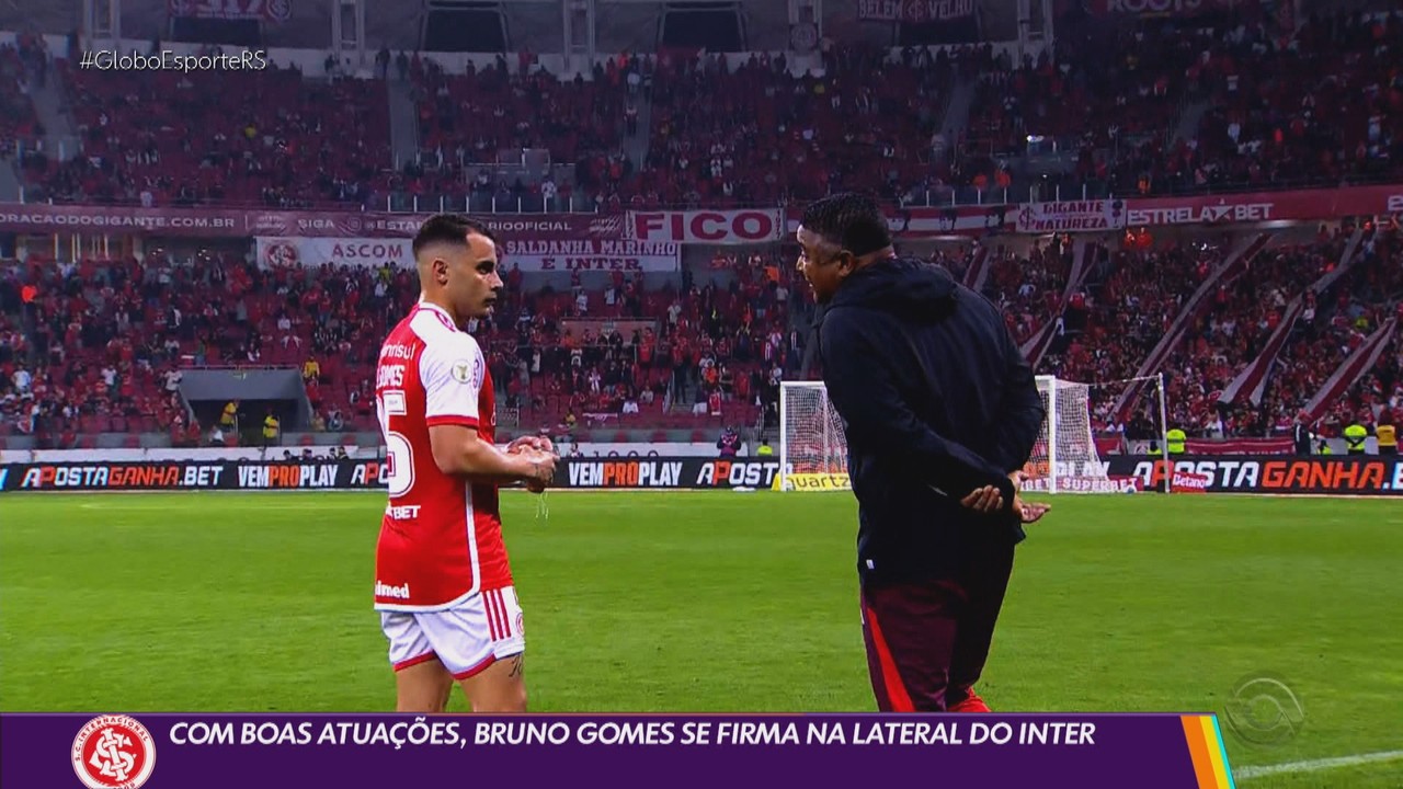 Com boas atuações, Bruno Gomes se afirma na lateral do Inter