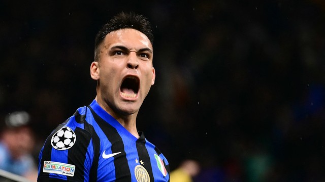 Lautaro Martínez em Inter x Bayern, pela Liga dos Campeões