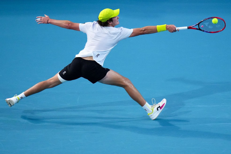 João Fonseca na estreia do Miami Open — Foto: Rich Storry/Getty Images