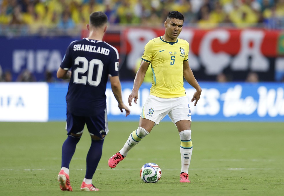 Casemiro em Brasil x Escócia — Foto: Rafael Ribeiro / CBF