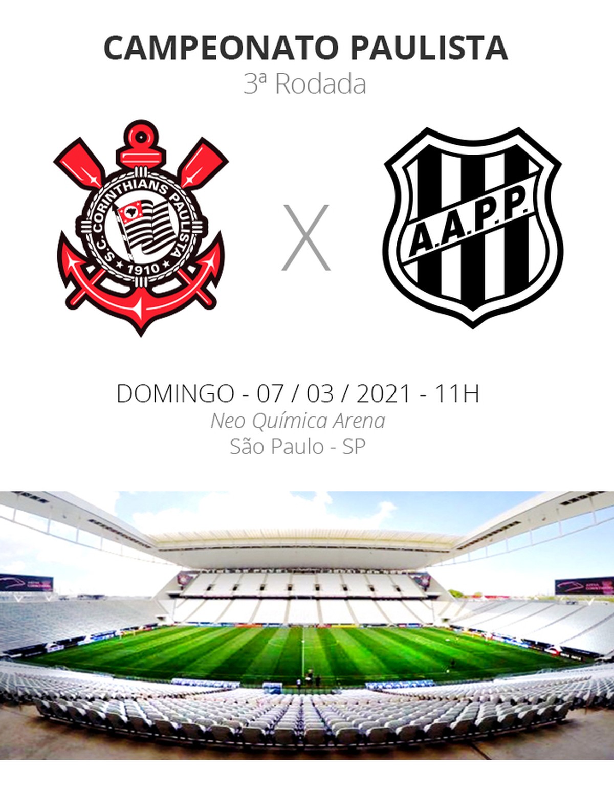 Corinthians x Ponte Preta: veja onde assistir, escalações, desfalques e ...