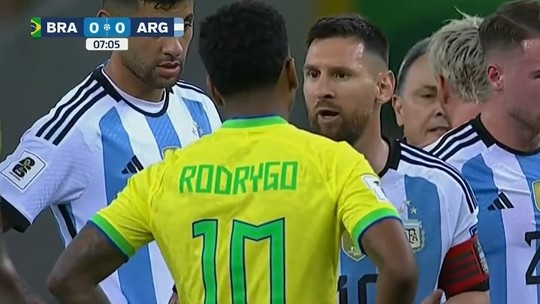 Brasil x Argentina: TV revela insultos de discussão entre Messi e Rodrygo
