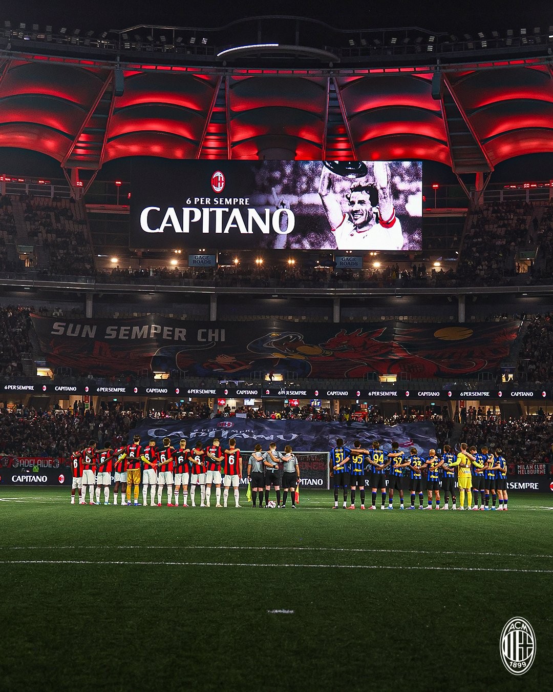 Milan e Inter prestam homenagem a Baresi antes de clássico amistoso na Austrália