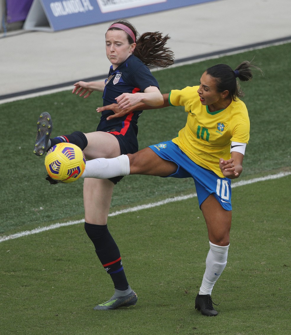 Rose Lavelle busca reencontrar a melhor forma física e brilhar de novo pelos EUA — Foto: GREGG NEWTON / AFP