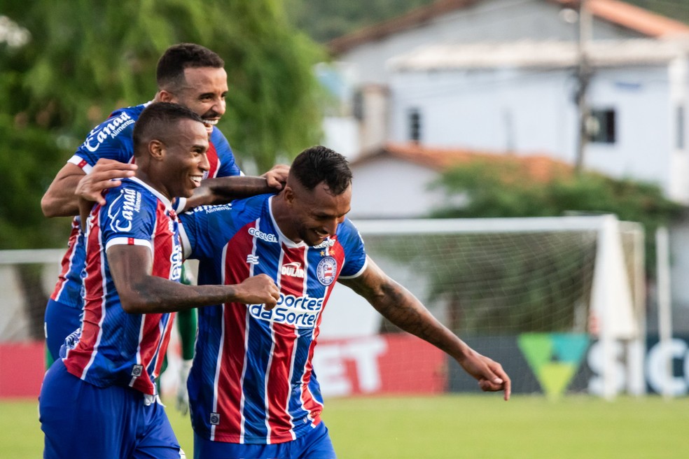 David Duarte comemora gol em Jequié x Bahia — Foto: Letícia Martins / EC Bahia