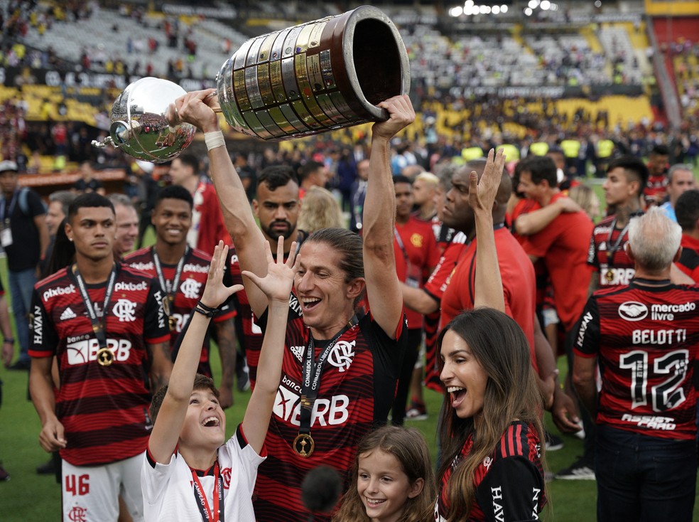 Filipe Luís - Flamengo é campeão da Libertadores de 2022 — Foto: REUTERS/Santiago Arcos