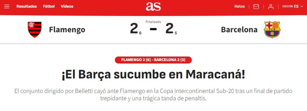 Imprensa espanhola repercute derrota do Barcelona nos pênaltis — Foto: Reprodução