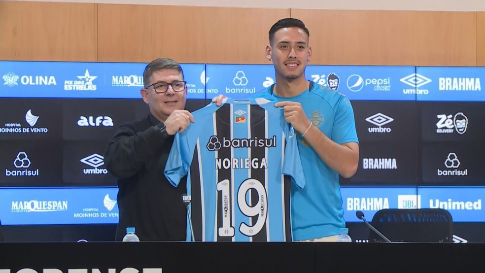 Noriega, novo reforço do Grêmio — Foto: Reprodução/Douglas Henrique/RBS TV
