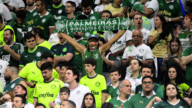 Torcida do Palmeiras em jogo contra o Botafogo