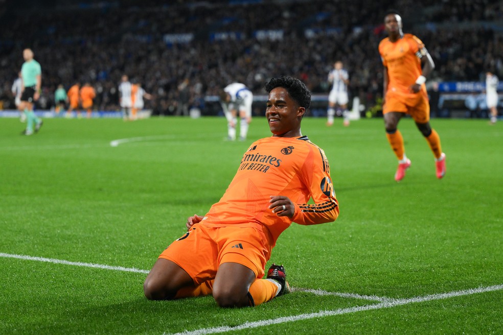 Endrick é o artilheiro do Real Madrid na Copa do Rei — Foto: Getty Images