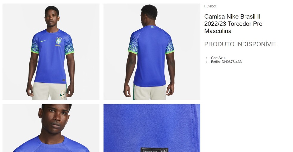 Camisa azul da seleção brasileira esgota em site da fornecedora, seleção  brasileira