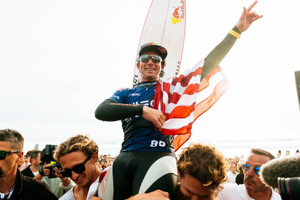 Griffin Colapinto &eacute; campe&atilde;o em Peniche &mdash; Foto: Thiago Diz/World Surf League