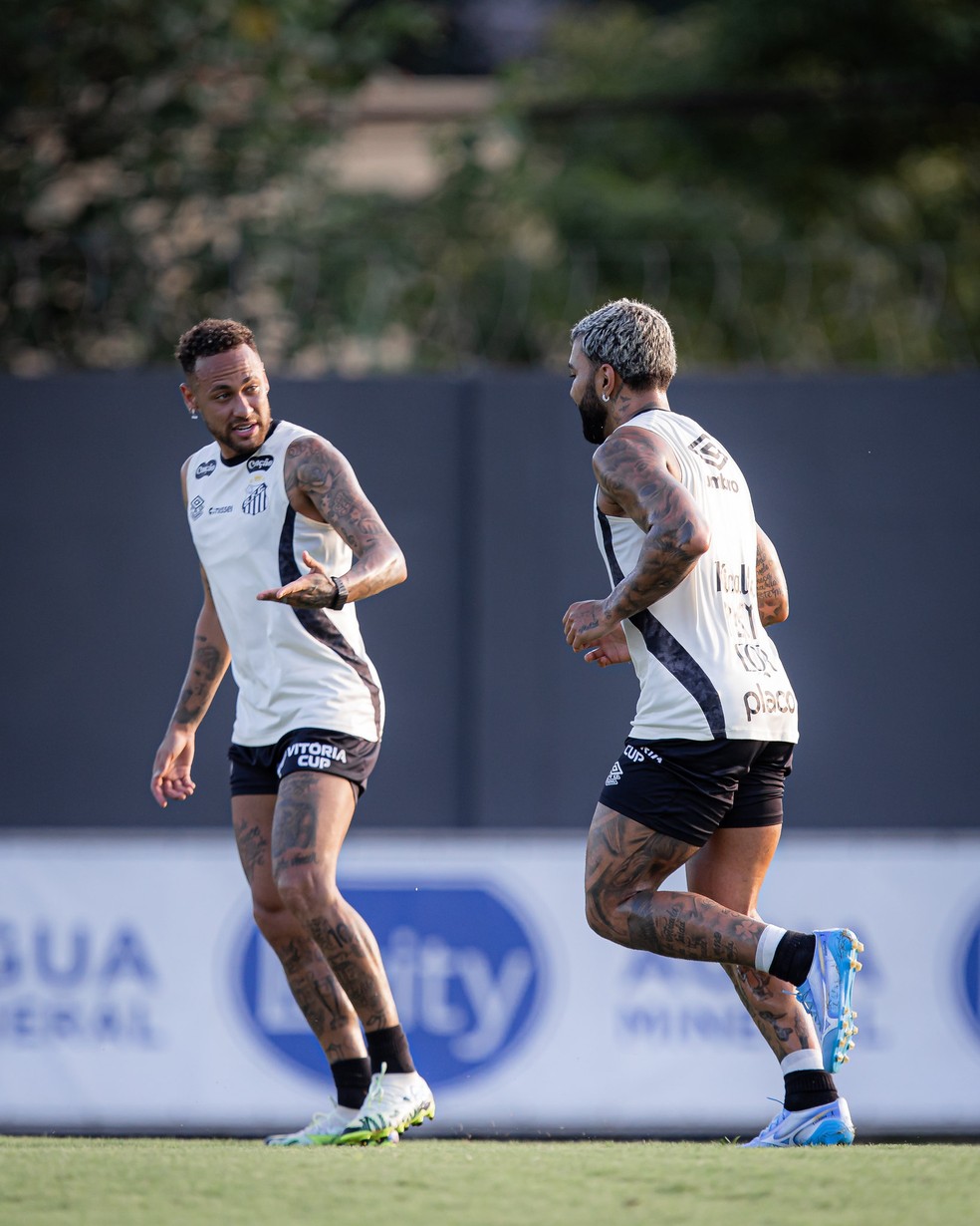 Neymar e Gabigol: relação dentro e fora dos gramados — Foto: Raul Baretta/Santos FC