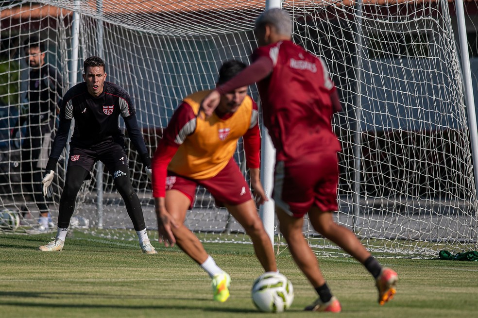 CRB treinou com bola na reapresentação — Foto: Francisco Cedrim/Ascom CRB
