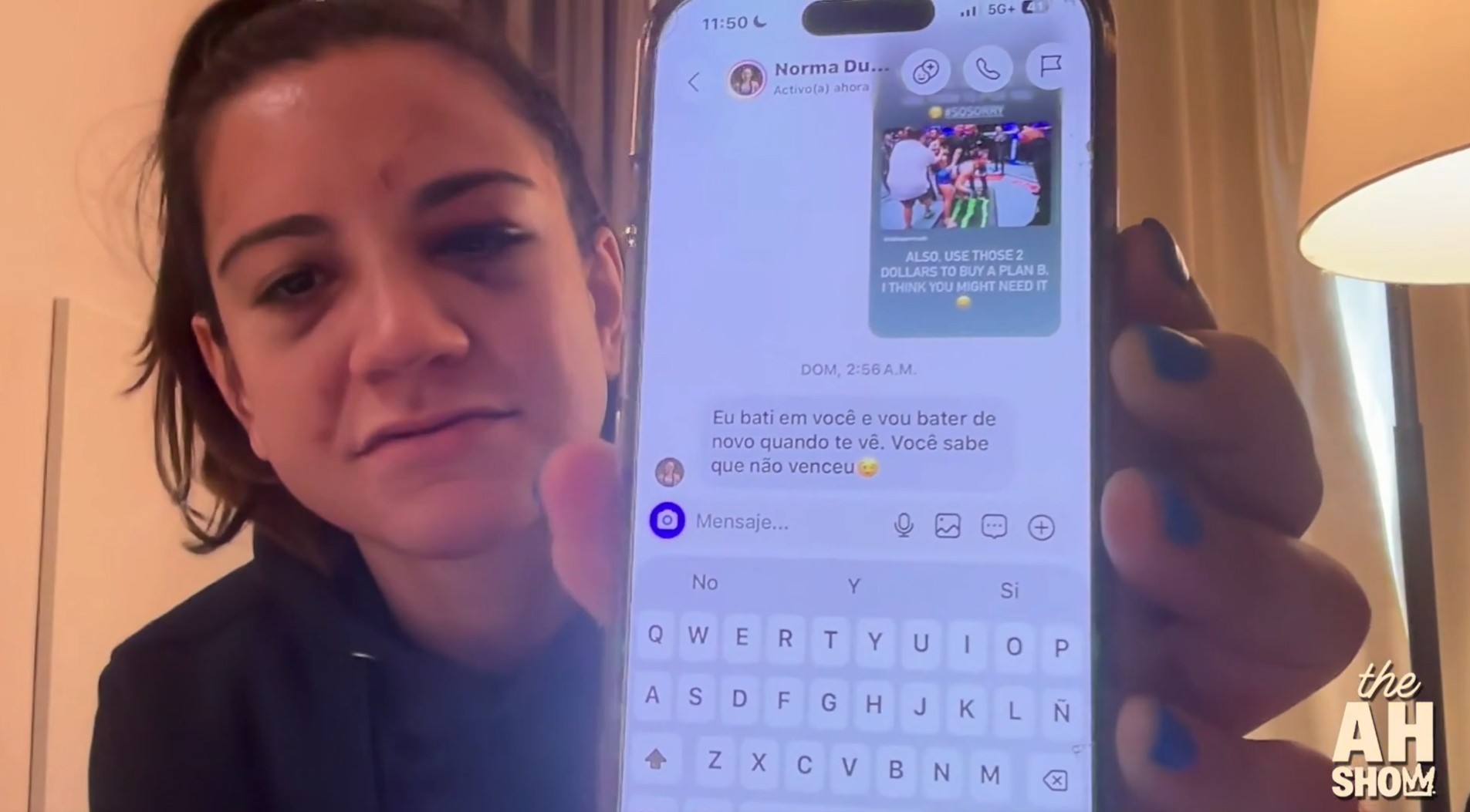 Ailín Pérez mostra mensagem de Norma Dumont após luta: "Disse que vai me dar uma surra"