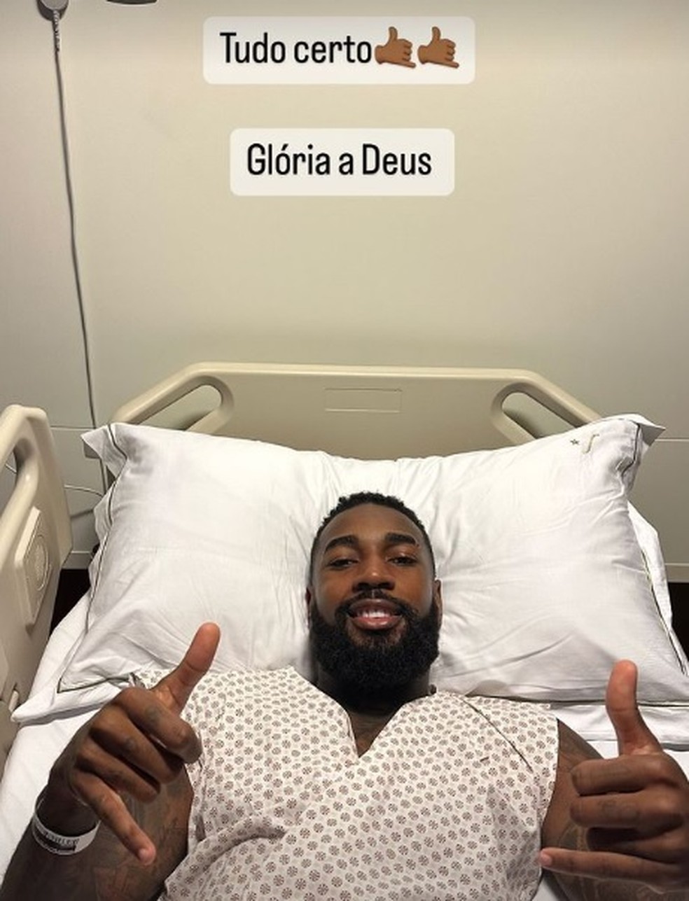 Gerson, do Flamengo, passa por cirurgia no rim — Foto: Reprodução/Instagram