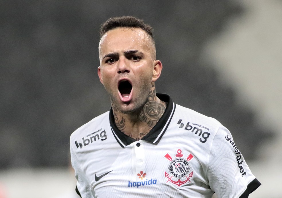 Luan comemora gol marcado pelo Corinthians contra o São Paulo em 2021 — Foto: Rodrigo Coca/Ag.Corinthians