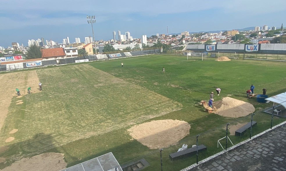 Reforma do gramado do PV está finalizada — Foto: Alan Kenedy / Treze