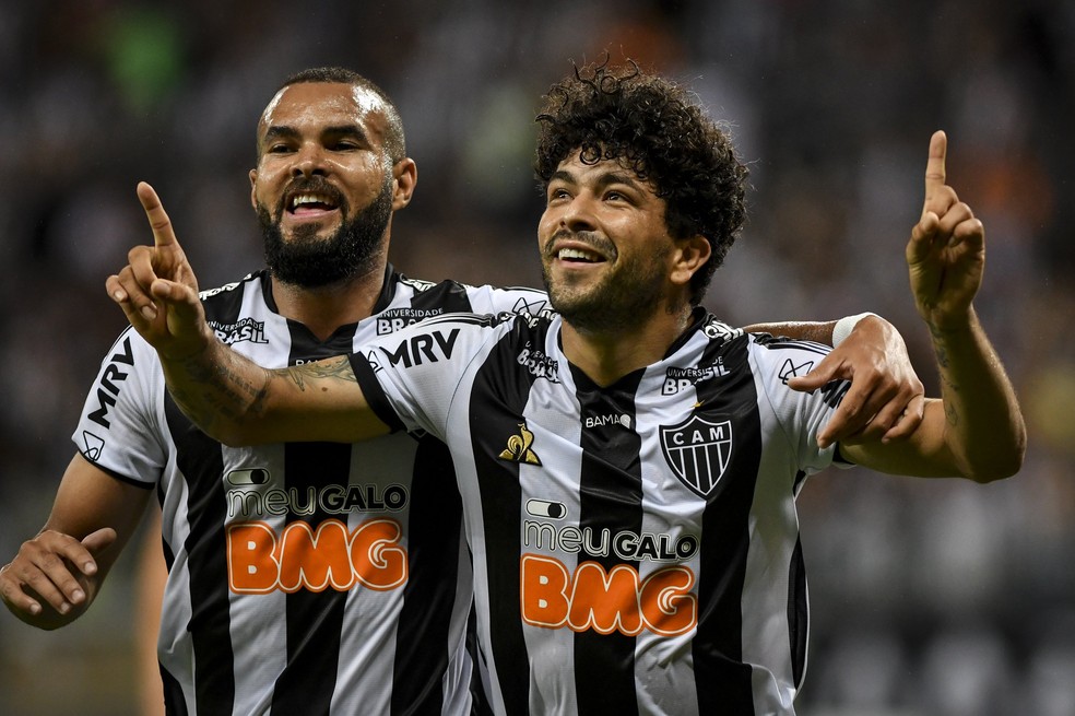 Luan comemora gol nos tempos de Atlético-MG — Foto: Agência i7/Mineirão