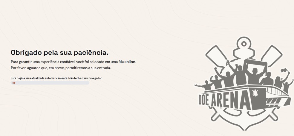 Site para doações para quitar o estádio do Corinthians — Foto: Reprodução