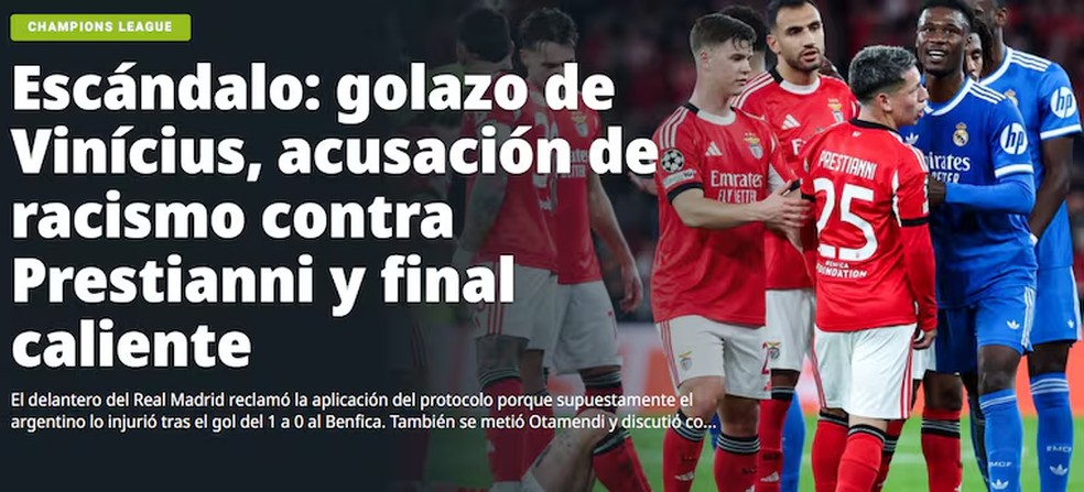 Diário Olé, da Argentina — Foto: Reprodução