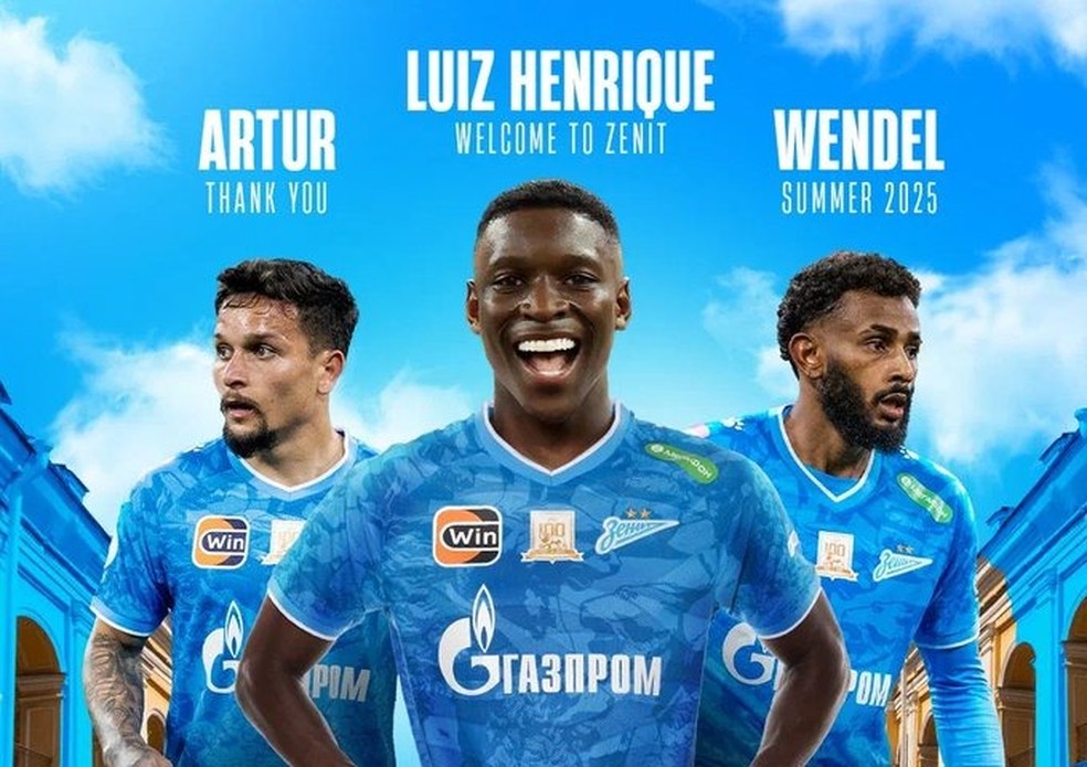 Zenit oficializa contratação de Luiz Henrique e vendas de Artur e Wendel — Foto: Zenit