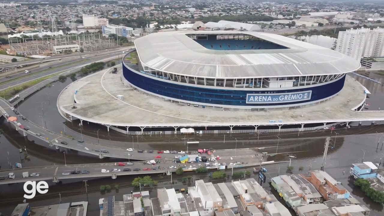 Imagens mostram os estragos registrados na Arena do Grêmio