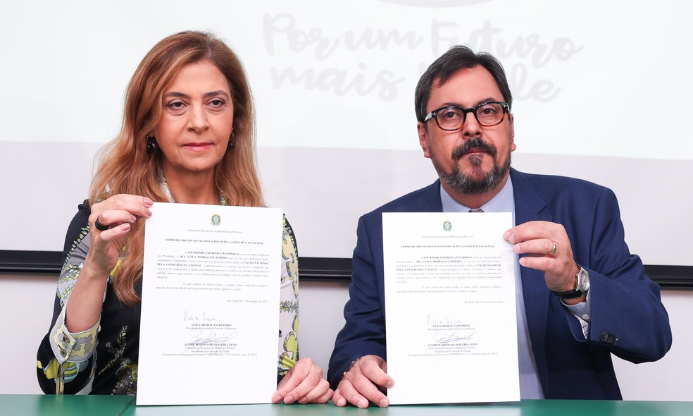 Palmeiras adere a pacto para melhoria de cobertura de vacinação no Brasil — Foto: Divulgação