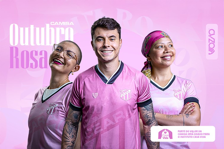 Ceará lança camisa especial do Outubro Rosa e destina parte das vendas ao combate ao câncer