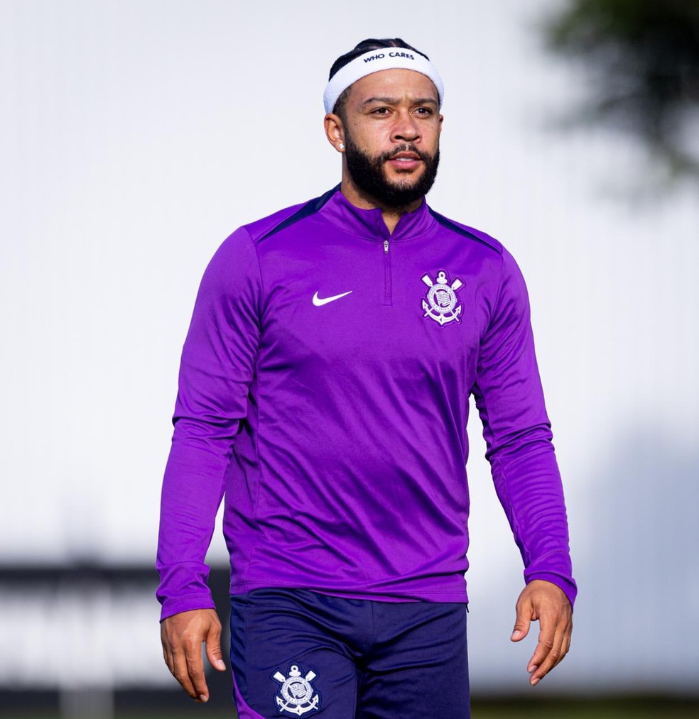 Memphis Depay em treino do Corinthians — Foto: Rodrigo Coca / Ag.Corinthians